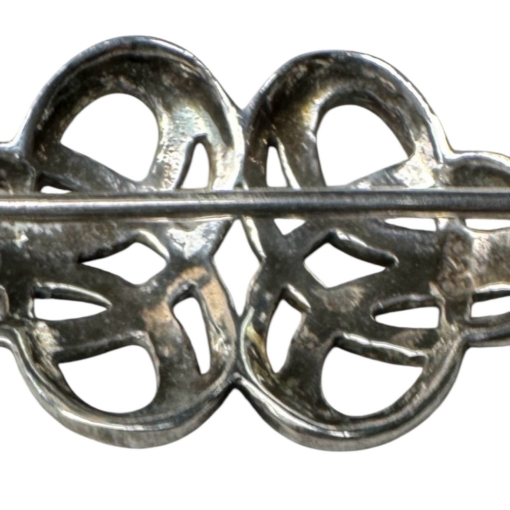 Hallmarked Silver Celtic Infinity Knot Bar Brooch - image 6